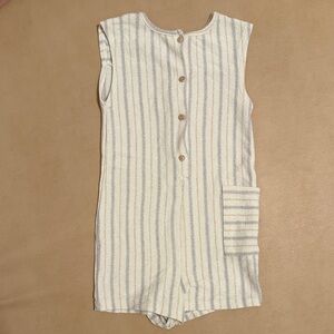 4-5 yrs Zara Cream and Blue Striped Kids romper
